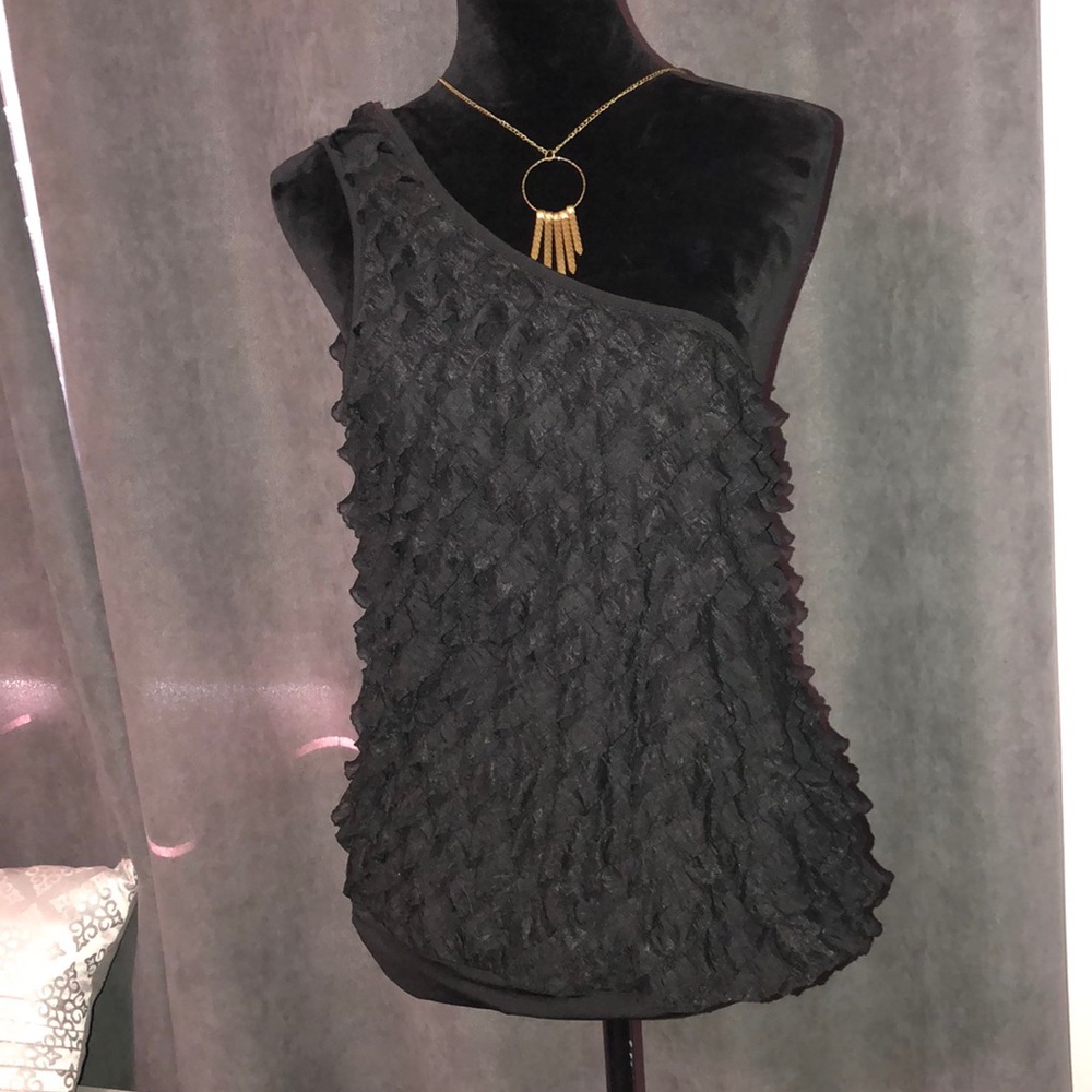 Black Ruffled Blouse